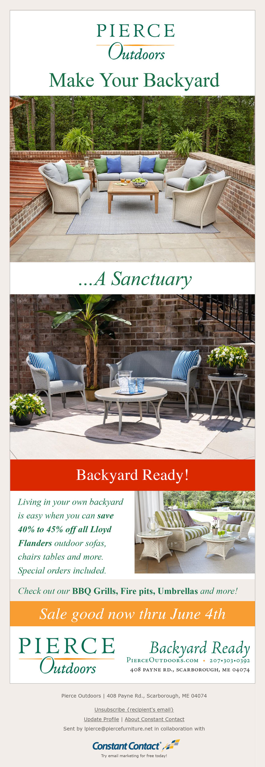 Pierce Outdoors email campaign